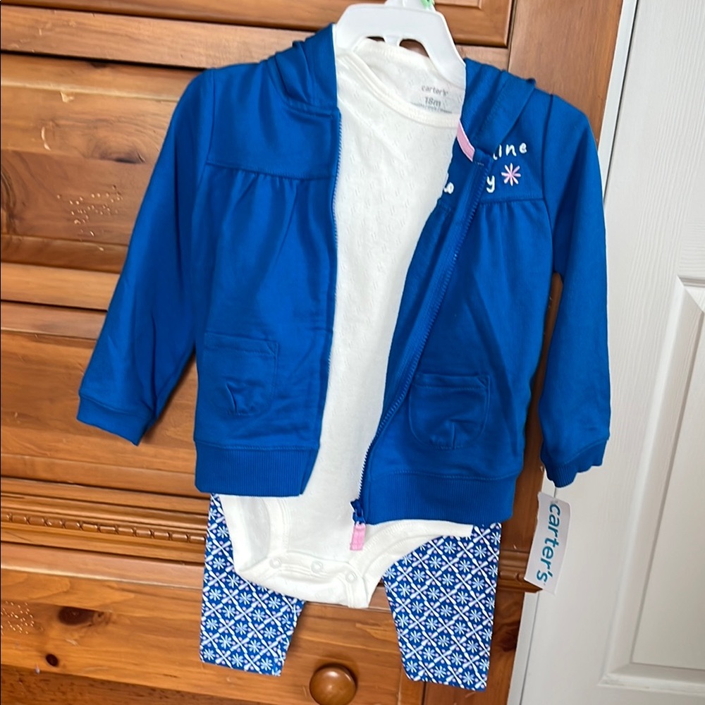 Carter's Blue Jacket and White Bodysuit Set